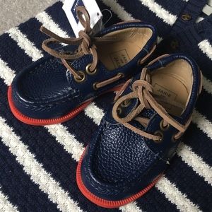NWT Janie & Jack Navy Boat Shoes 5